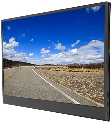Moniteur Portable à écran Tactile, Haut-parleurs Double Canal à écran partagé 1080P Lapotp Monitor 15,6 Pouces 16: 9 écran Large avec étui en Cuir PU pour PC