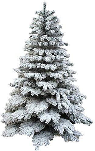 SOVORM Premium Künstlicher Weihnachtsbaum, beflockt, Schneefichte, aufklappbar, weihnachtlich geschmückte Bäume, echtes Gefühl, unbeleuchtet für den Urlaub, grün, 6,8 Fuß (210 cm) The New