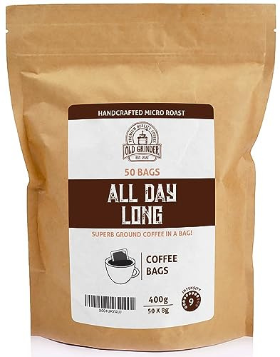 Old Grinder - 50 Coffee Bags | All Day Long | Intense Brew