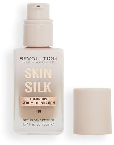 Makeup Revolution, Skin Silk Serum Foundation, Light to Medium Coverage, Contains Hyaluronic Acid, F10, 23ml