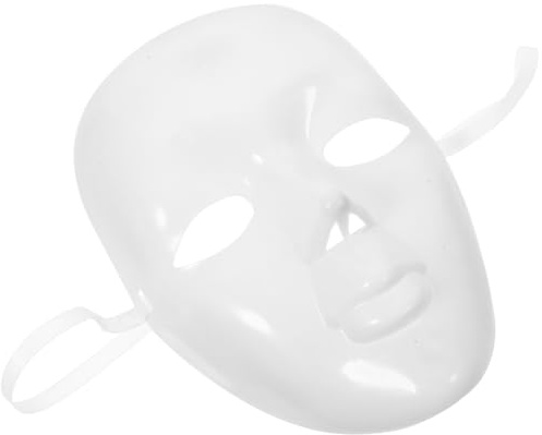 MAGICLULU Blank White Full Face Mask, Diy Mask Blank Painting Masquerade Dance Mask Unpainted Cosplay Costume Mask for Halloween Ghost Cosplay Hip Hop Opera Mardi Gras