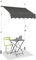 HOMASIS Tende da Sole per Esterno Estensibili, Protezione Solare Regolabile in Altezza, Tenda da Balcone senza Foratura, Tendalino Parasole con Manovella (Grigio, 1,5M)