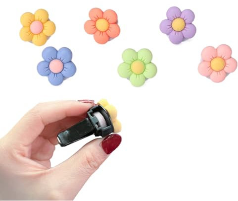 LAKJUOZ 6 Stück Lufterfrischer-Kit Blumenförmige Auto Lufterfrischer Clip Auto Klimaanlage Duft Dekoration Zubehör Mädchen Frauen Auto Aromatherapie Ätherisches Öl Diffusor