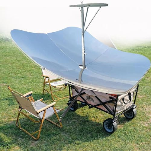 Cuiseur solaire portable, cuiseur solaire parabolique 1500 W, four solaire à haute efficacité, camping en plein air, cuiseur solaire multifonctionnel de 1,35 m x 1,35 m, pour le chauffage solaire