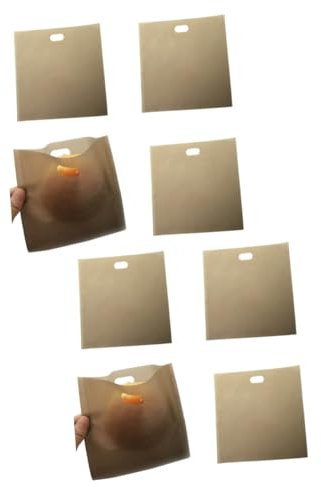 PLAFOPE 8pcs Toaster Pockets Reusable Bread Bags Sandwiches Pastries Pizza Slices Non Stick Greaseproof Food Storage Bags