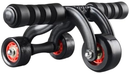 NMGHUTE Bauchroller Bauchmuskeltrainer Bauchtrainer Ab Roller Mit 3 Rädern, Core-Stahlgriff, Workout, Fitness-Trainingsgerät, Trainingsgerät Für Den Bauch Bauchrad Bauchtrainer ab Roller