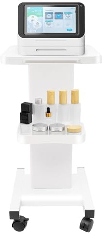 TESUGN Salonwagen, Kosmetikwagen Beauty Salon Trolley mit Rollen, Multifunktions-bewegliche Hand Trucks Mit Ablagefach, ABS Arbeitswagen Schönheit Wagen für Friseur Beauty Salon SPA, Weiß