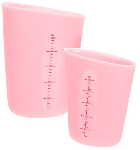 Cabilock Set Di Tazze Di Misurazione Multiuso in Silicone Brocche Graduate Da 250 Ml E 500 Ml Facili Da Pulire Non Adatte Alla Cottura