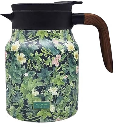 Floral Théière Rétro Theiere Avec Infuseur 1L Théières En Acier Inoxydable Bouilloire À Thé Théière Isotherme thermo Pour Boisson Chaude En Acier Inoxydable Pour Thé En Vrac, Tisane