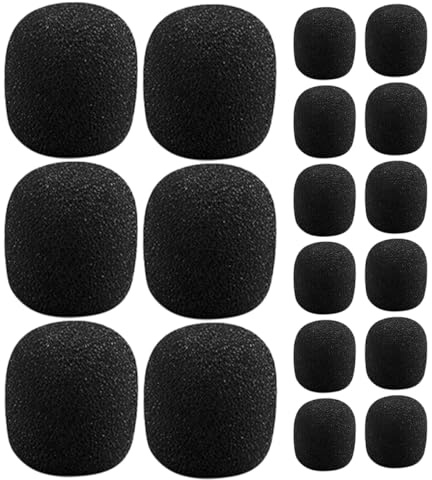 TOYANDONA Protector de Espuma para Micrófono, 30 Piezas, Funda Negra de Esponja, Reducción de Ruido y Protección, Adecuado para Karaoke y Eventos al Aire Libre | Espuma Flexible, Uso en Grabaciones en Vivo y Salas de Conferencia, Pack de 30 Unidades