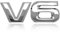 V6 Emblema de Metal Cromado, Emblema Adhesivo Sport, Pegatina Sport, 3D Fender Insignia Calcomanía del Coche, Accesorios para el Exterior del Coche Emblema Placa de Identificación Calcomanía