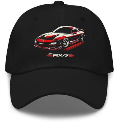 RX-7 Dad Hat – Classic 1997 JDM Sports Car Cap for Rotary Fans Black