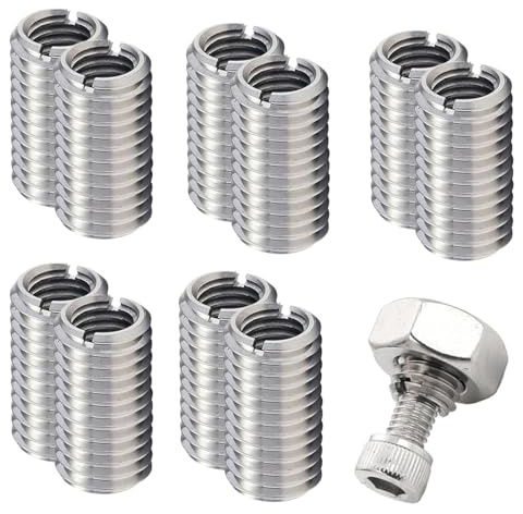 HABNI 10 Pièces Insert Fileté M8 X 15Mm, Zinc Douille Filetée Insert,Manchons Filetés M10 vers M8 Mirror, Écrous À Visser M8, Adaptateurs Filetés,pour Automobiles, Turbines À