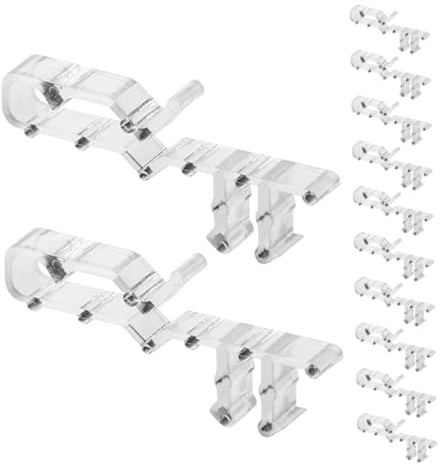 ADOCARN 12 Piezas Clips Transparentes para Cenefa de Verticales Diseño y para Ventanas Fijadores Seguros para Hogar y Oficina