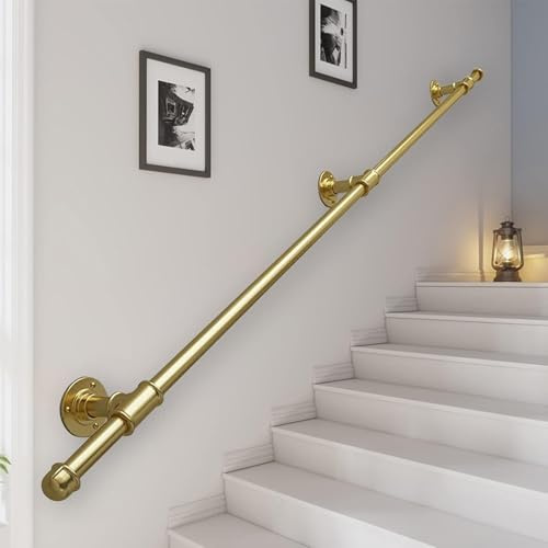 Supports de rampe d'escalier en fer forgé doré – Kit complet de balustrade d'escalier de 5 m pour décoration d'intérieur