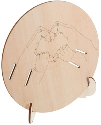 Babyankündigungsschild und Armbandhalter mit Ständer für Neugeborene | Klinik und Babyparty, Leichte Ausführung, Beige Optik, Gepflegte Verarbeitung, Hält Karte Sicher