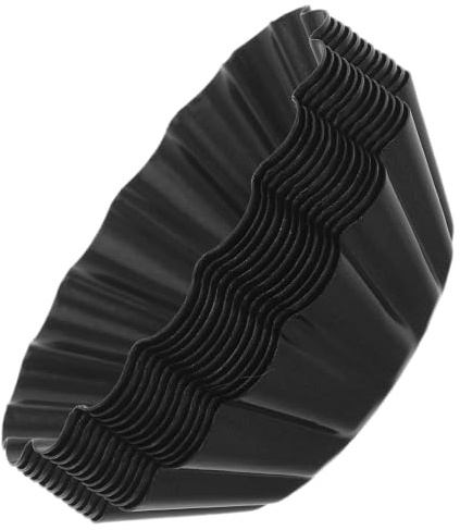 ULTECHNOVO 12 Pezzi Stampi per Tartellette Mignon in Acciaio al Carbonio Nero, Mini Stampi per Dessert Riutilizzabili Distribuzione Uniforme del Calore, per Pasticceria Casalinga