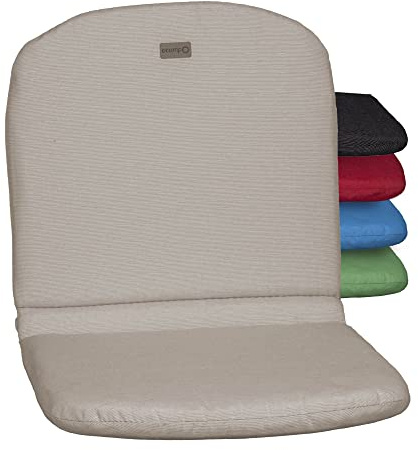 acamp Niedriglehner Auflagen Paddy Model C | Made in EU nach Öko-Tex Standard | Lichtechte Gartenstuhlauflagen Niederlehner ohne Ausbleichen | Atmungsaktive Stuhlauflage Niedriglehner in Beige