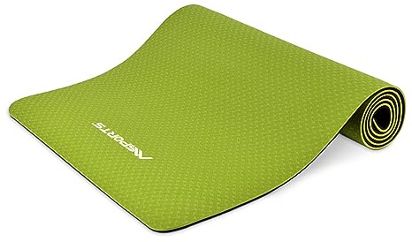 tappetino da ginnastica premium 183x61x0,8 cm, incluso poster con esercizi, tappetino yoga
