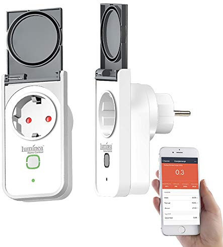Luminea Home Control WLAN Steckdose Garten: 2er-Set WLAN-Outdoor-Steckdosen, App, Sprachsteuerung, 16 A, IP44 (Zeitschaltuhren, Zeitschaltuhr Outdoor, Weihnachtsbaumbeleuchtung kabellos)