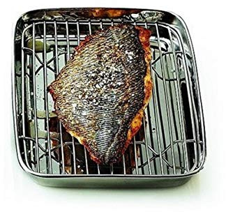 PEGANE Plat en INOX avec Grille - 20 x 15 x 3 cm