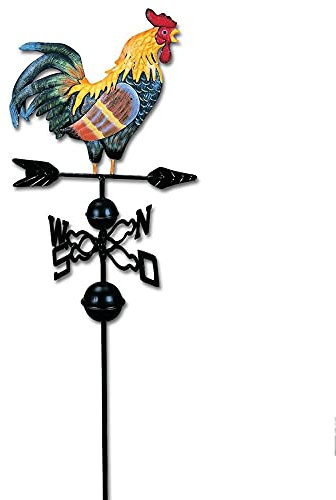 NSGJUYT Segnavento Metal Weatherane Gallo Forme Forma Meteo Fences Recinzioni Stake Yard Tetti Tetti Agevolante Decor Ornamenti Colorati Giardino Decorazione Artigianale