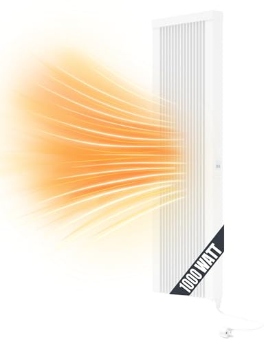 eVARMO Areo Smart Up 1000 W Elektroheizung Wandmontage - Elektroheizkörper mit Thermostat - Elektrische Heizung Smart Home - App steuerbare Heizung WLAN steuerbar - Digitale Elektroheizung hoch