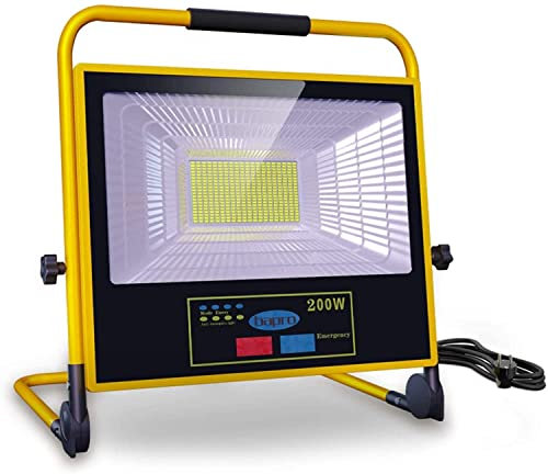 Luz De Trabajo LED, Reflector Portátil Recargable Solar De 200 W Con Altavoz Bluetooth IP65 Proyector De Construcción Impermeable Para Acampar Al Aire Libre Taller Lám