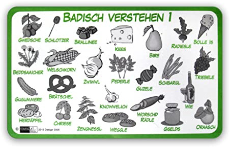 Vesperbrettchen - Badisch Verstehen 1 - Frühstücksbrettchen/Stullenbrett/Brotbrett/Melamin …