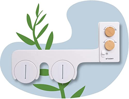 TUSHY Basic 2.0 Bidet Toilet Seat Attachment | Warm-Water Optional. Modern Sleek Design. Fresh Clean Water Sprayer (Non-Electric Self Cleaning Adjustable Nozzle), (White/Bamboo)
