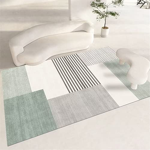 Kunsen Fleckerlteppich grün küchen teppiche waschbare teppiche Wohnzimmerteppich Grün Gestreiftes Rechteck Moderner Teppich Langlebig 50X80CM schmutzfangmatten kinderzimmer teppiche