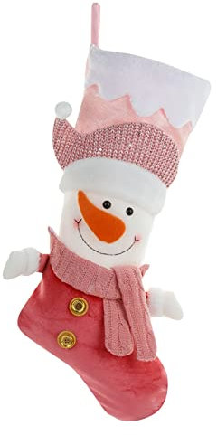 Nikolausstiefel Socken Weihnachtsstrümpfe Deko 21--Weihnachtssocken, rosa Weihnachtsstrümpfe, Kamin, zum Aufhängen, Süßigkeiten, Geschenk, Socken, Weihnachtsstrumpf Weihnachtssocken Deko (B, One Size)