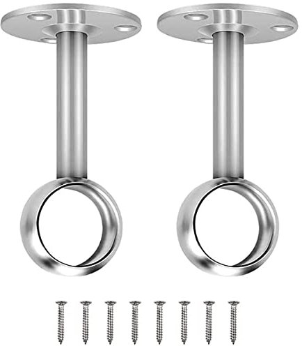 2 Stück Edelstahl Rundrohr Halterung(25mm), Gardinenstangen Halterung Set Mit Schraube, Edelstahl Kleiderschrank Stangenhalter, Stangenhalterung, zum Aufhängen Kleiderstangen, Kleiderstangensteckdosen