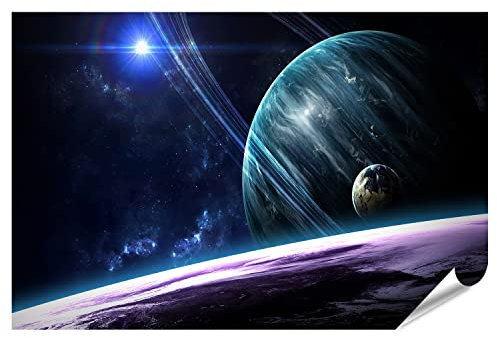 islandburner XXL Bild Poster Universum Planeten Sternen Und Galaxien Premium Fotodruck 130x90cm