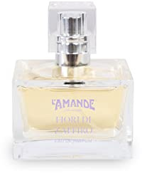 L'AMANDE - Profumo Donna Fresco e Agrumato con Note di Mandorle e Caramello, Profumo Donna con Profumi di Vaniglia e Bergamotto, Eau de Parfum Sentori Fioriti - Fiori di Zaffiro, 50 ml