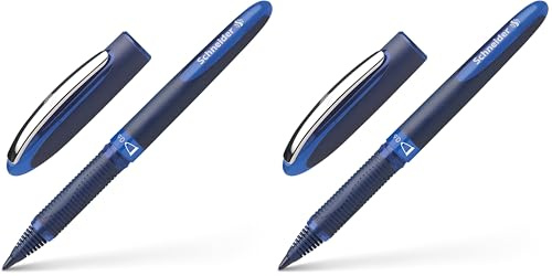 Schneider 78303 One Business Tintenroller (Dokumentenecht mit 0,6 mm Strichstärke und Ultra-Smooth-Spitze, Made in Germany) 1er Blisterkarte, blau (Packung mit 2)
