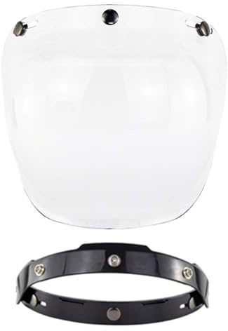 VBESTLIFE Visière de Casque Ouvert Visière de Casque de Moto Visière à Bulles Accessoire de Casques de Moto (Transparent)