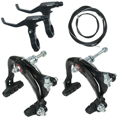 CYSKY Bike Brakes Set, Front and Rear C-Type Brakes Calipers, Include Inner and Outer Cables and Bike Brake Levers Kit for MTB Road Bicycle (Black)