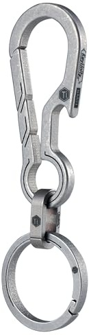 KeyUnity KM01 Clip portachiavi in titanio EDC con apribottiglie, portachiavi con moschettone a sgancio rapido per uomo