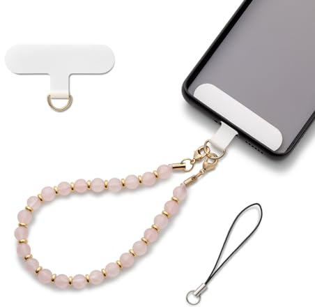 AOKSUNOVA mobiltelefon kedja universell hange pärlor rosa smycken