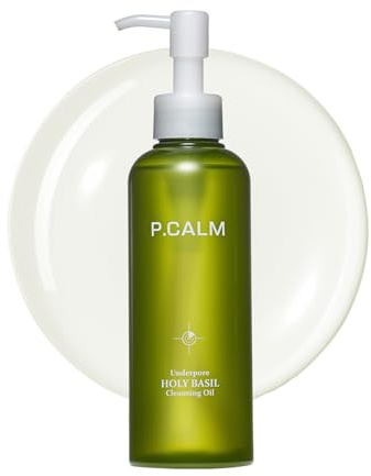 P.CALM Underpore Holy Basil Cleansing Oil – Holy Basil & Tea Tree for Deep Pore Cleansing, Blackhead Removal, and Makeup Removal, Korean Skincare (190ml / 6.42 fl.oz)