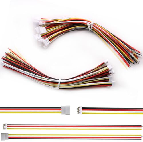 VISSQH 30pcs (15 Paia) JST Connettore Mini 1.5 ZH 4 Pin Maschio e Femmina Con 150mm 28AWG Cavo, Micro Elettrico Spina Presa