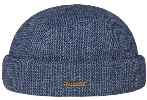 Stetson Brinkley Dockermütze Melierte Kappe aus Baumwolle Leinen UV-Schutz 40 Herren Ganzjährig blau-meliert L (58-59 cm)