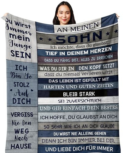 Yesbird Sohn Geschenk von Mama, 18. Geburtstag Junge, Azubi Geschenk, Mutter Sohn Geschenk, Geburtstag, abschluss Geschenk Decke 150x130CM