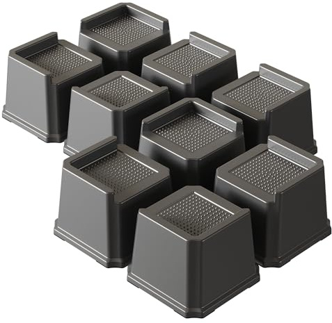 Lutown-Teen Furniture Risers 3 Inch, L-Shape Bed Riser Blocks 9 Pack, Black