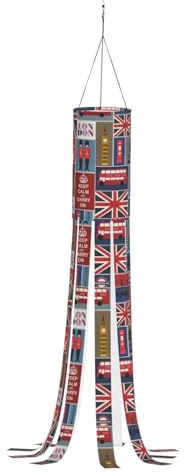 England Symbols Print Halloween Windsock - Festive Fall Decor Ghost Design - Outdoor Ghost Decorations