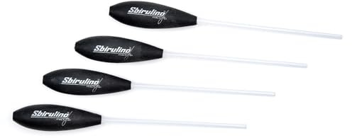 Sbirulino® Kit Set mit 4 schwimmende Sbirolino (weiß) – halbsinkend (transparent) – supersinkend (schwarz) von 3 bis 95 Gramm