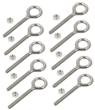 MUSISALY 10er-pack Aufbewahrungshaken Deckenhaken Zum Aufhängen Wandhaken Schraubhaken Aus Edelstahl Schraubhaken Heimdekor-hardware Silber