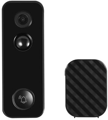 Alnemy Intelligente Türklingel,Türklingel mit Kamera,3MP Digitale Weitwinkel-Dynamik Türklingel, 5200mAh wiederaufladbare Lithium-Batterie, Automatisch (ICR) (Schwarz)