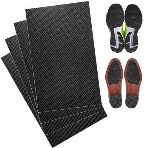 XENQITO Suela Antideslizante, 4 piezas Autoadhesiva Almohadilla Antideslizante para Zapatos, protectores para suelas de zapatos, para la parte inferior y el talón de los zapatos para reparación